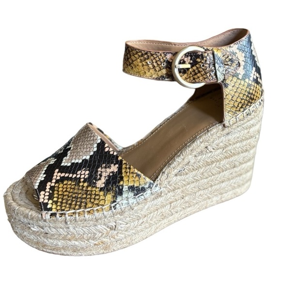 Marc Fisher MLALIDAS Leather Sandals Size 8.5 Open Toe Wedge with Ankle Strap - Picture 14 of 14